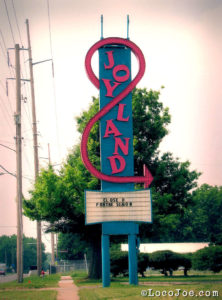 Joyland pink blue sign